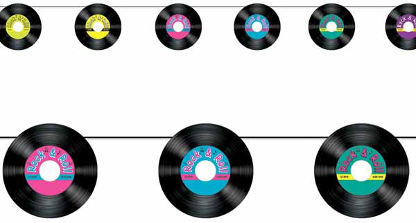 Records Streamer for Music Theme Parties