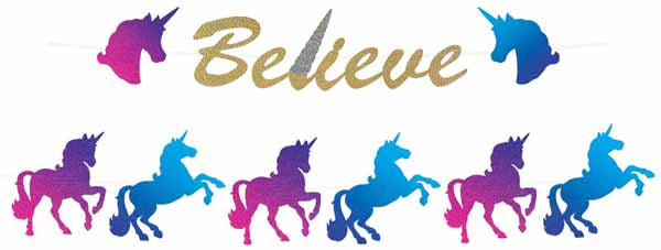 Believe Unicorn Streamer Set with 12-Foot Ribbon