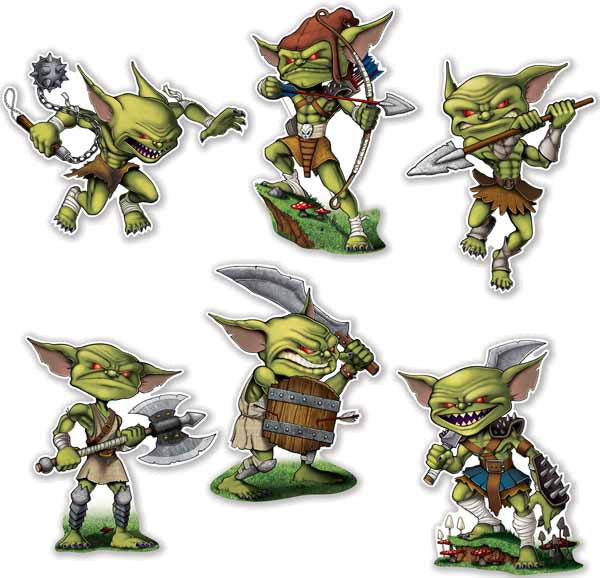 Double-Sided Goblin Cutouts, 6 Pack