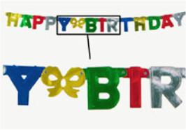 Multicolor Happy Birthday Streamer, 5 ft