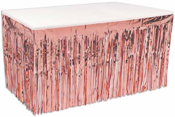 ROSE GOLD TABLESKIRT 30"X 14' 1PLY METAL