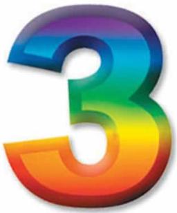 Multicoloured Plastic Number 3 Birthday Decoration