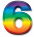 Multicoloured Plastic Number 6 Birthday Decoration