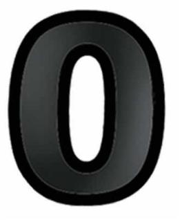 Black 3D Plastic Number 0 Decoration, 11 Inch