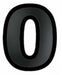 Black 3D Plastic Number 0 Decoration, 11 Inch