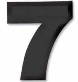 11-Inch Black Plastic 3D Number 7 Decoration