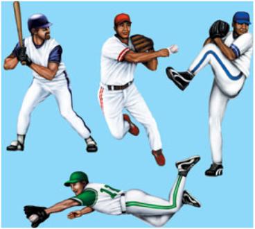 20-Inch Baseball Cutouts, 4-Pack