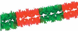 Red & Green Tissue Pageant Garland, 14.5 ft
