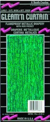 Teal 2-Ply Metallic Curtain, 3 ft x 8 ft