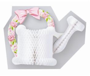 White Watering Can Centerpiece, 1 Count