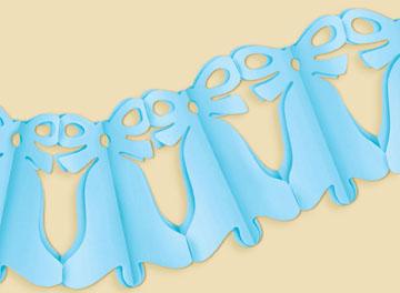Light Blue Bell Garland, 12 ft