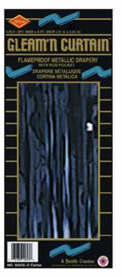 Black 1-Ply Metallic Curtain, 8 ft x 3 ft