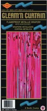 Cerise 1-Ply Metallic Curtain, 8 ft x 3 ft