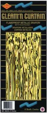 Gold 1-Ply Metallic Curtain, 8 ft x 3 ft