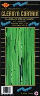 Green 1-Ply Metallic Curtain, 8 ft x 3 ft
