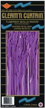 Purple 1-Ply Metallic Curtain, 8 ft x 3 ft