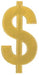 16-Inch Gold Foil Dollar Sign Silhouette