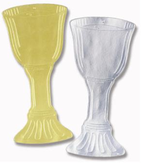 17" Silver Foil Chalice Silhouette Decoration
