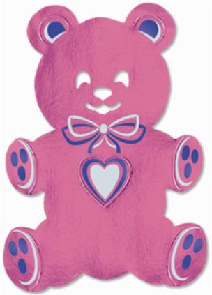 17 Inch Pink Foil Teddy Bear Silhouette Decoration