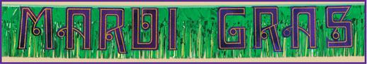 6 ft Metallic Mardi Gras Banner