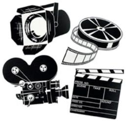 Black & White Movie Set Cutouts, 4 Pack