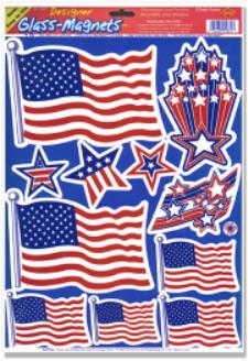 Patriotic Glass Magnets, 11 Pack