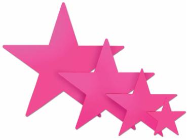 Cerise Foil Star Decoration, 15 Inch