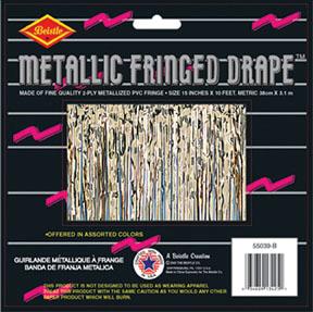 Gold 2-Ply Fringe Drape, 15 Inches x 10 Feet