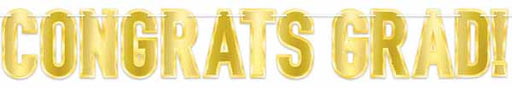 CONGRATS GRAD! GOLD STREAMER 7"X5'3"