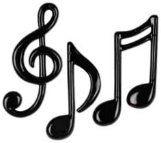 Molded Plastic Musical Note Decorations, 3 Pack