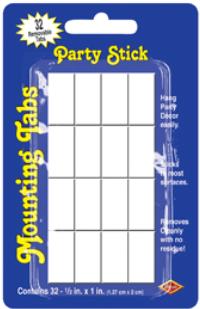 Party Stick Mounting Tabs, 32 Pack