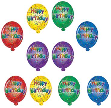 MINI HAPPY BIRTHDAY CUTOUTS 10/PKG 4.5"