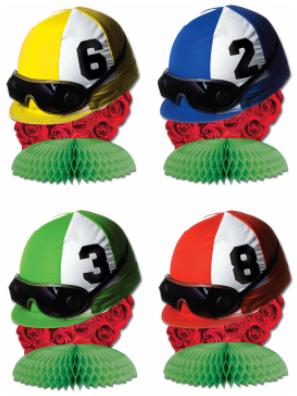 Jockey Helmet Mini Centerpieces, 4-Pack