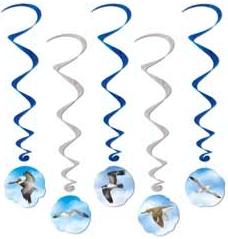 OCEAN BIRD WHIRLS 3' 4" 5/PKG