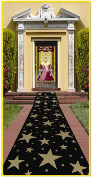 Gold Star Party Runner, 24 Inches x 10 Feet