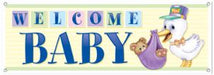 Welcome Baby Sign Banner, 5 ft x 21 in