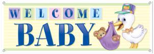 Welcome Baby Sign Banner, 5 ft x 21 in