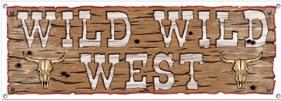 WILD WILD WEST SIGN BANNER 21"X5'(1/PK)