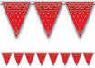 Red Bandana Pennant Banner, 11 Inches x 12 Feet