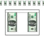 $100 Bill Pennant Banner, 12 ft