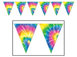 Tie-Dye Pennant Banner, 10 Inches x 21 Feet