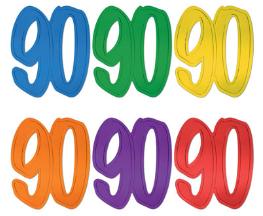 Number 90 Foil Silhouette Birthday Decoration