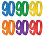 Number 90 Foil Silhouette Birthday Decoration