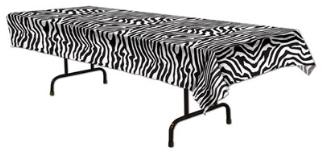 Zebra Print Table Cover, 1 Per Pack