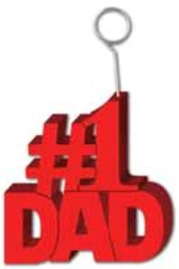 #1 Dad Photo and Balloon Holder, 6 oz