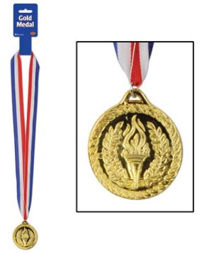 Gold 2-Inch Award Medal with 30-Inch Ribbon