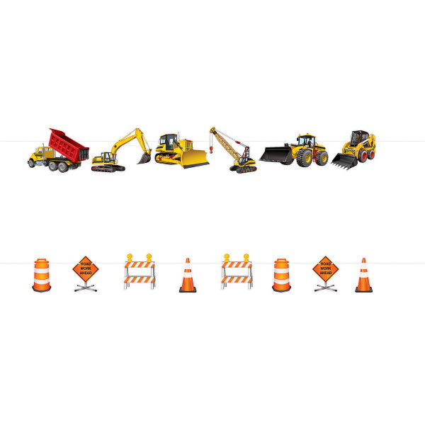 Construction Party Streamer Set, 5 ft