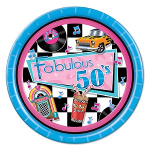 Fabulous 50's 9-Inch Party Plates, 8 Count
