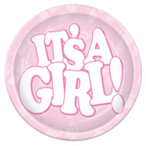It's a Girl 9-Inch Party Plates, 8 Count