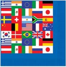 International Flag Luncheon Napkins, 16 Count